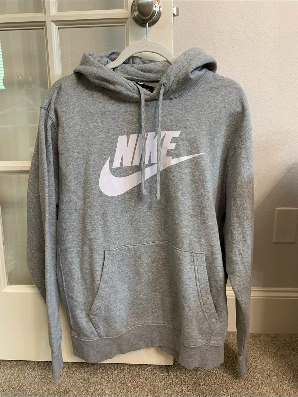 Nike Gray Hoodie with White Swoosh Logo